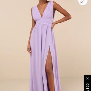 Lulus Heavenly Hues Lavender Maxi Dress Purple - Size M